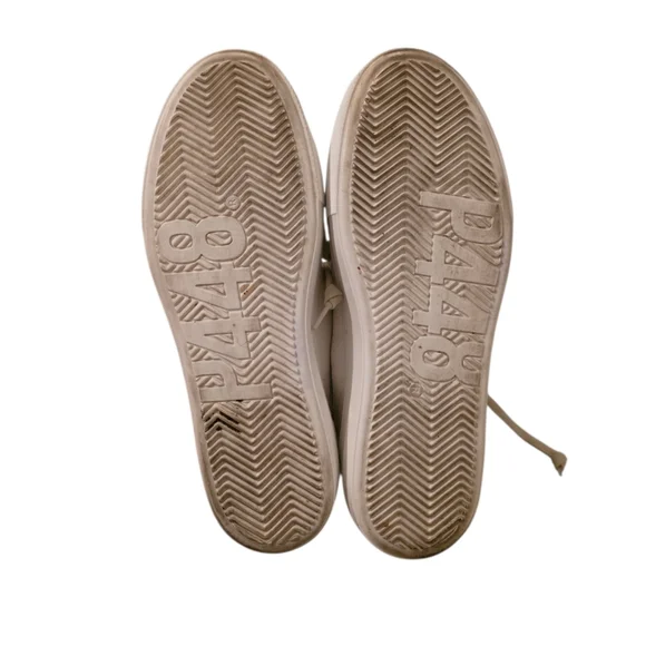 P448 Thea Leather Suede Platform Sneakers Size 38 You can Surf Later Skater - Picture 3 of 10